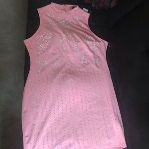 Bejeweled pink mini dress size 3x